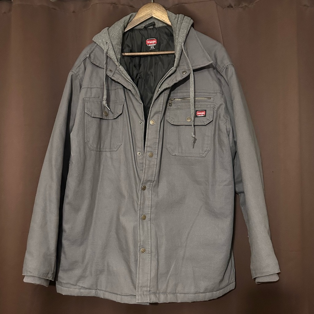Wrangler Men's Gray Hooded Jacket